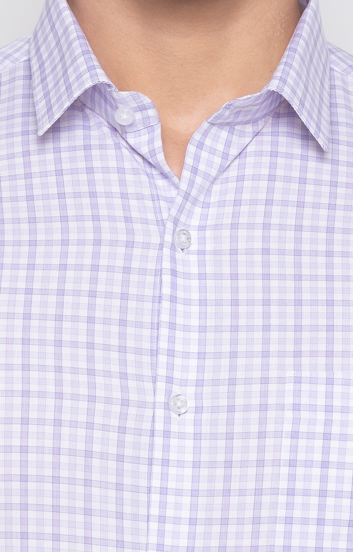 globus | Purple Checked Formal Shirt 4