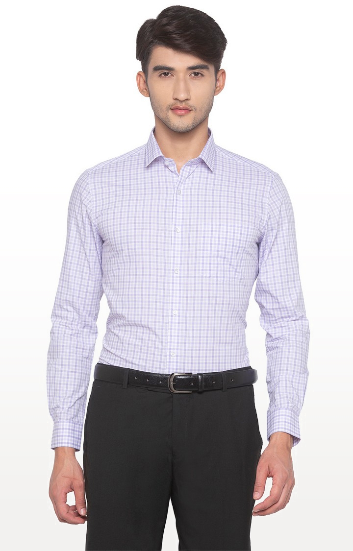 globus | Purple Checked Formal Shirt 0