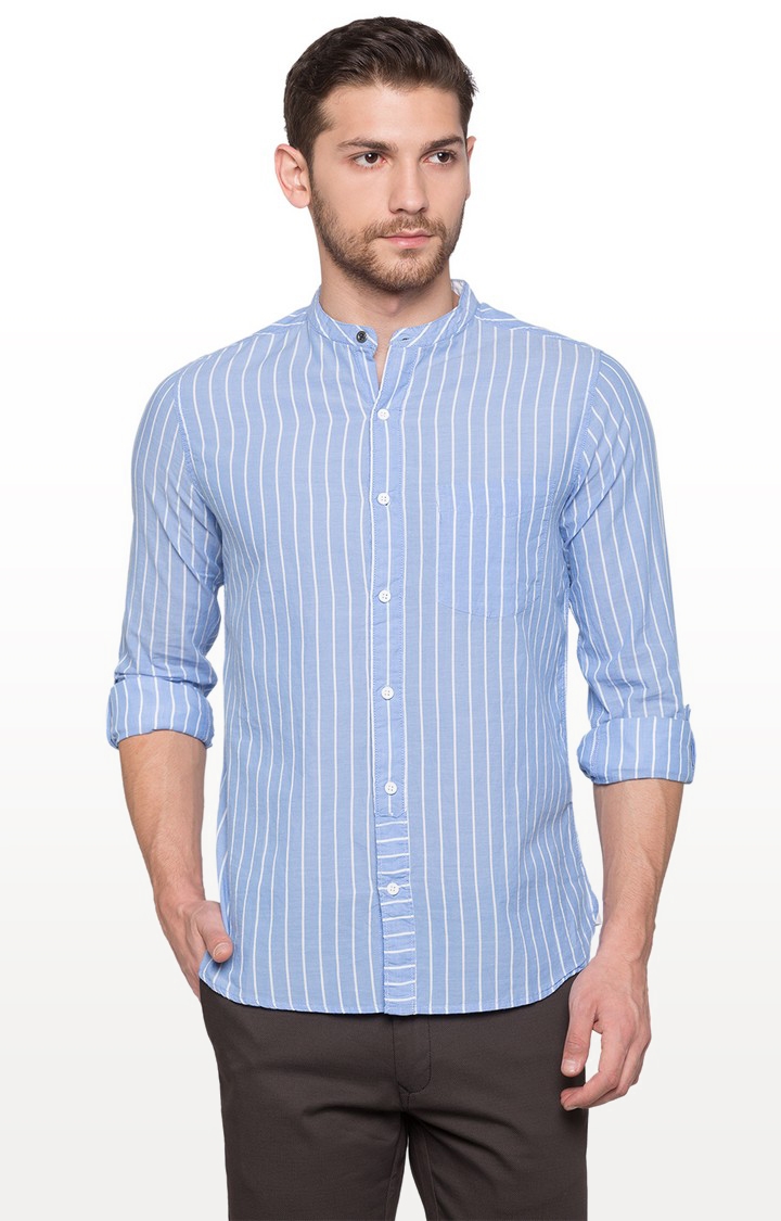 globus | Blue Striped Casual Shirt 0