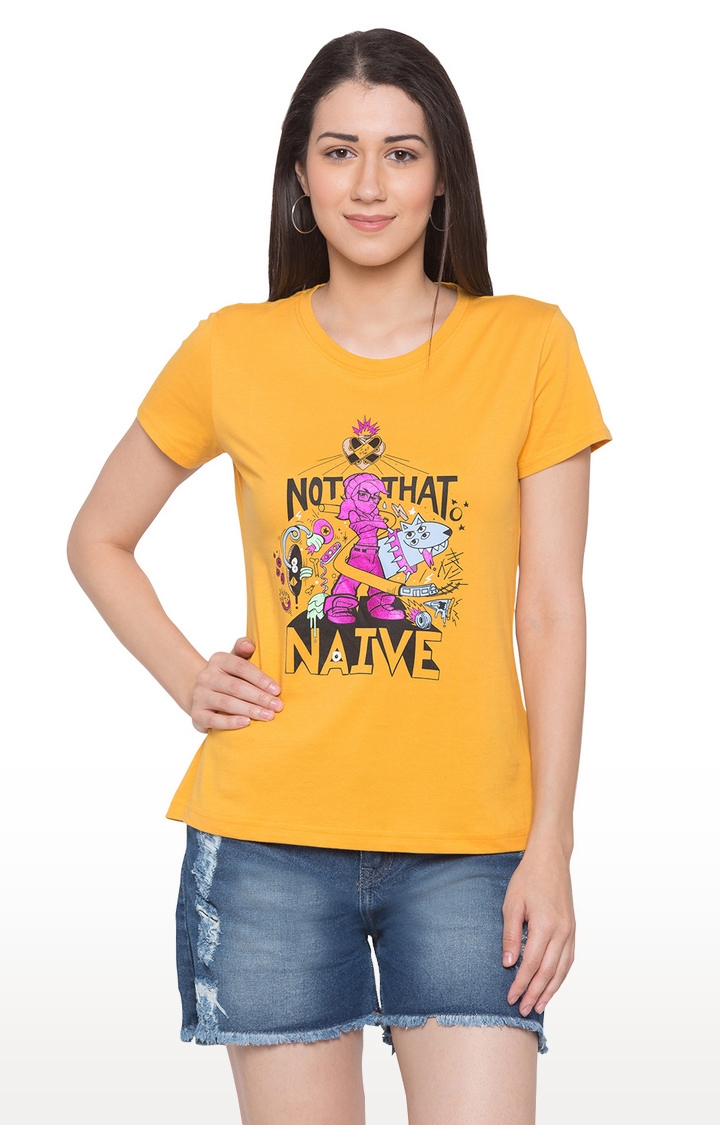 globus | Yellow Printed T-Shirt 0