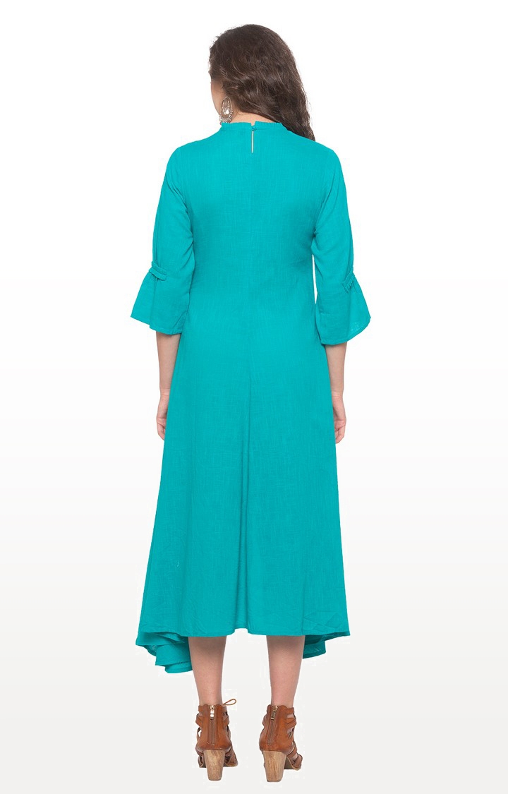 globus | Blue Solid Asymmetric Dress 3