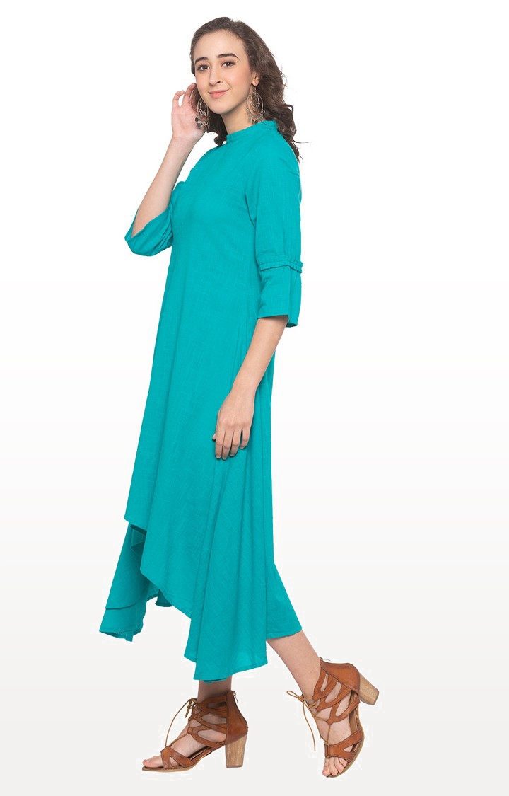globus | Blue Solid Asymmetric Dress 1