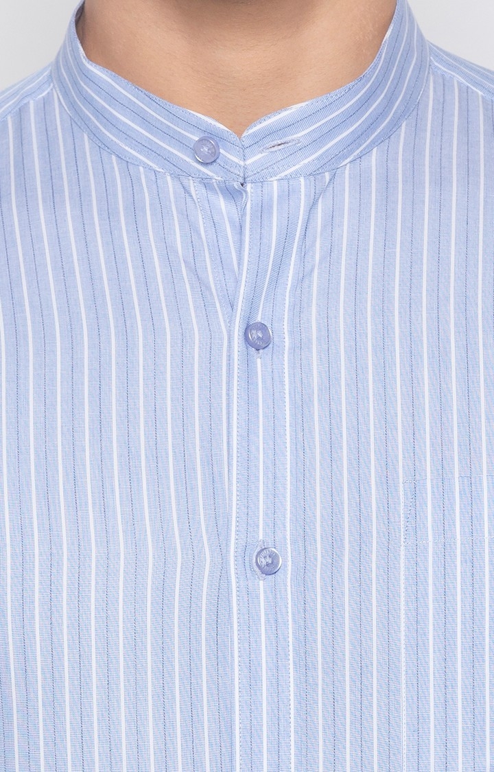 globus | Blue Striped Formal Shirt 4