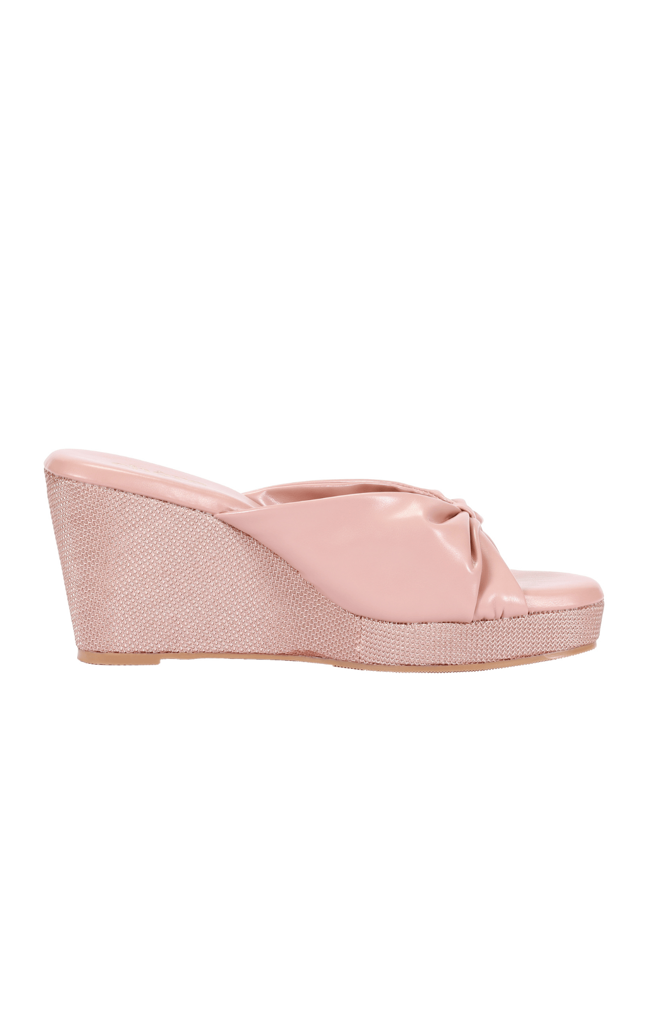 Chere | Women Peach Classic Knot Strap Casual Wedges 2