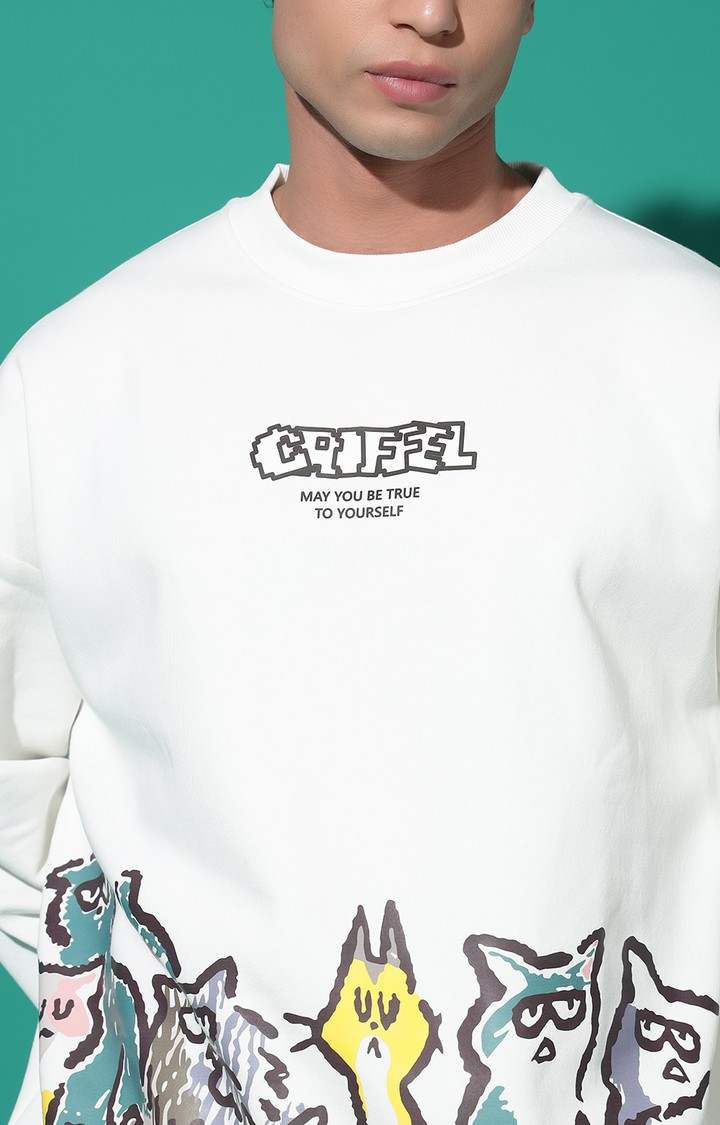 Men's Emoji Cats Oversized White Tracksuit