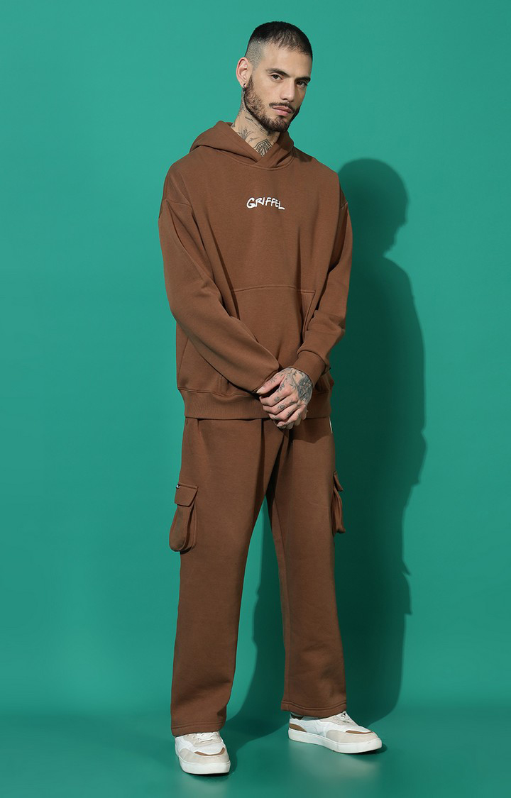 Men's Vaguely Oversized Coffee Hoodie Tracksuit