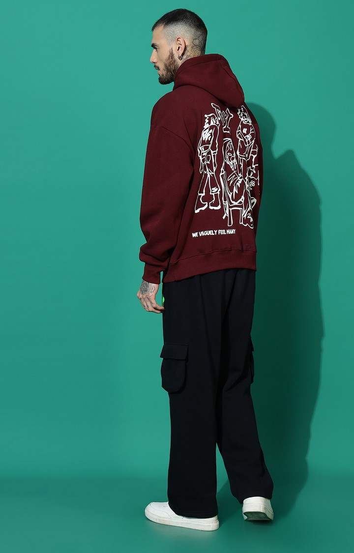Men's Vaguely Oversized Maroon Hoodie Tracksuit