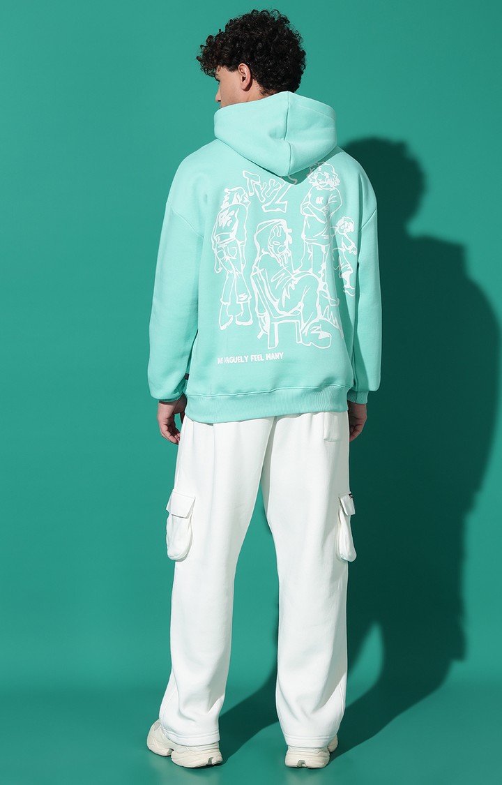 Men's Vaguely Oversized Sea Green Hoodie Tracksuit