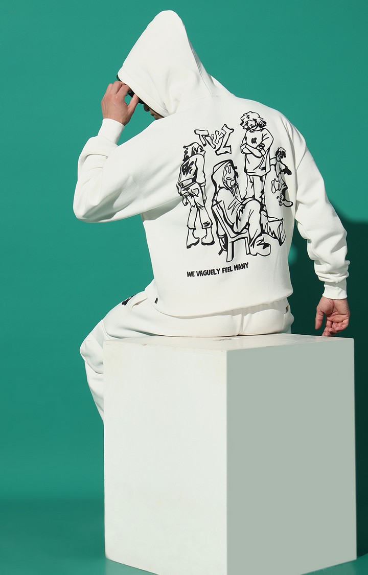 Men's Vaguely Oversized White Hoodie Tracksuit