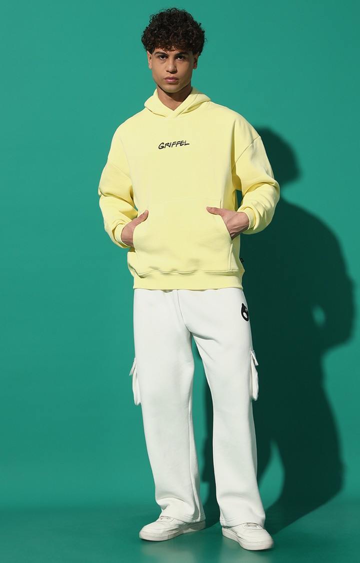 Men's Vaguely Oversized Yellow Hoodie Tracksuit