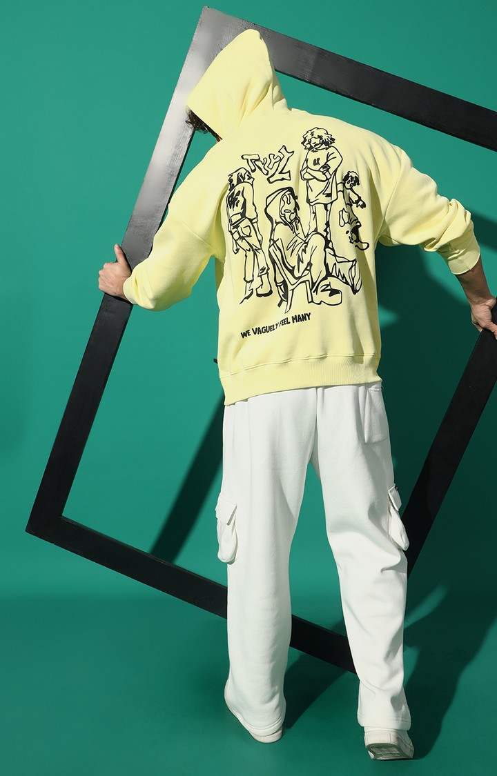 Men's Vaguely Oversized Yellow Hoodie Tracksuit