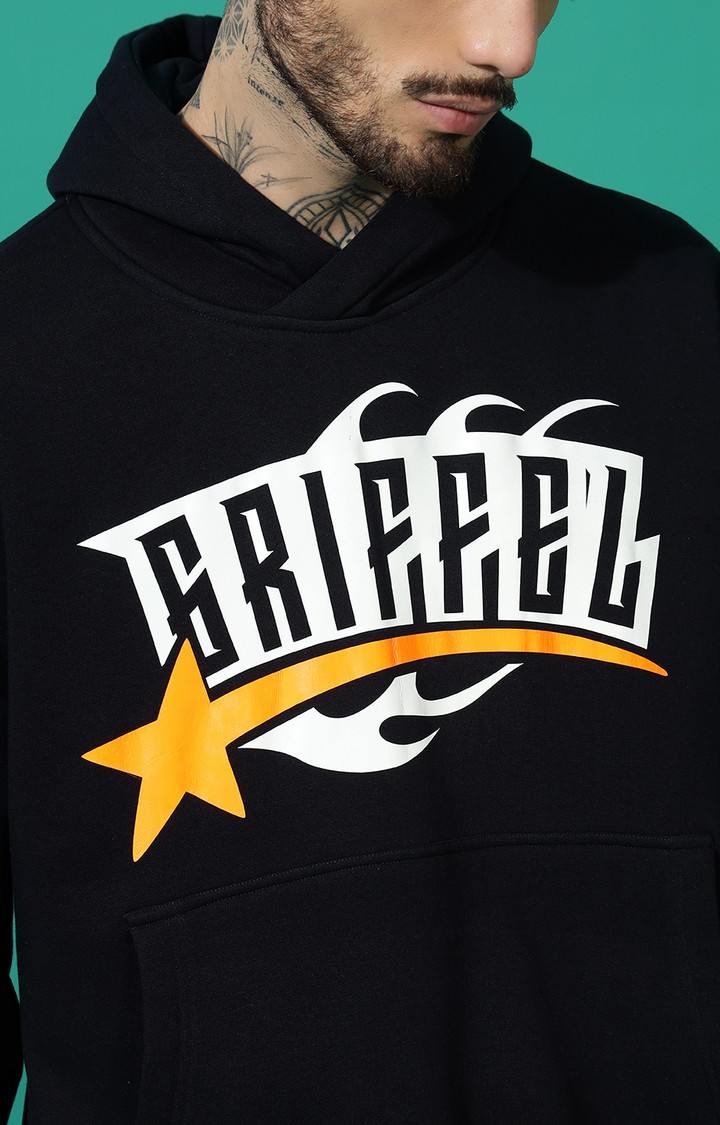 Men's GRIFFEL Star Oversized Black Hoodie Tracksuit