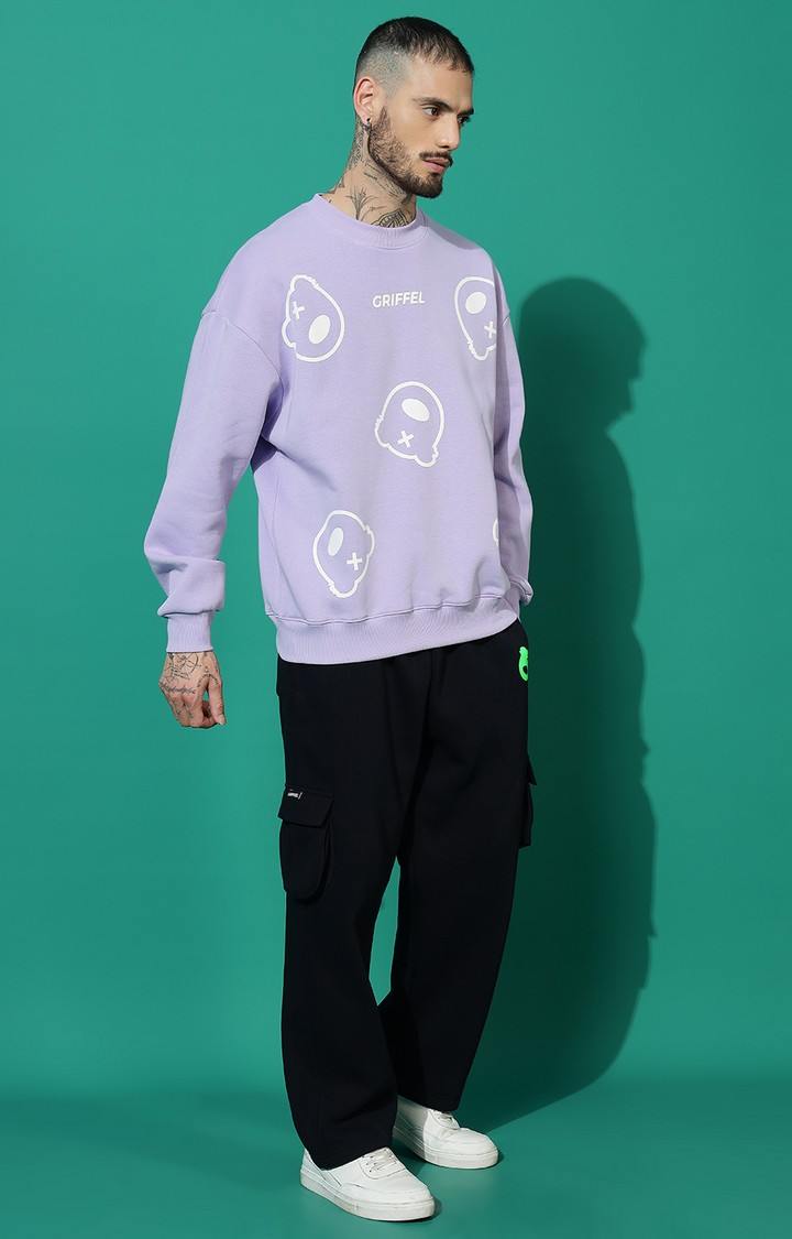 Men's ALL over Teddy Oversized Mauve Tracksuit