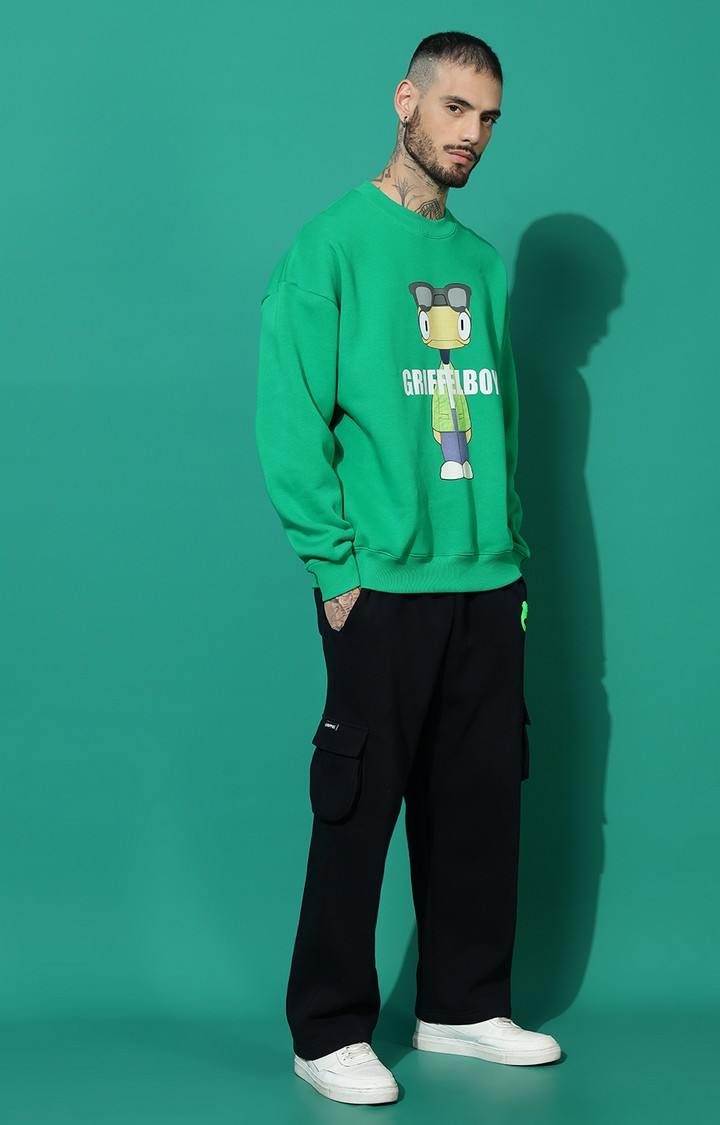 Men's Anime Boy Oversized Green Tracksuit