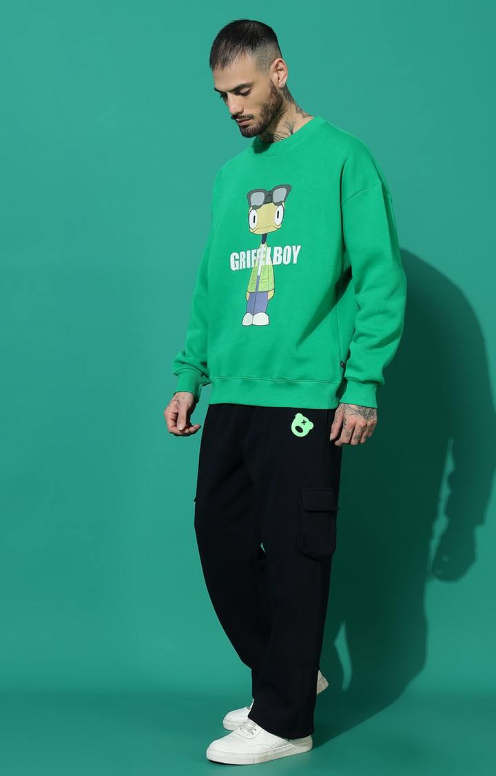 Men's Anime Boy Oversized Green Tracksuit
