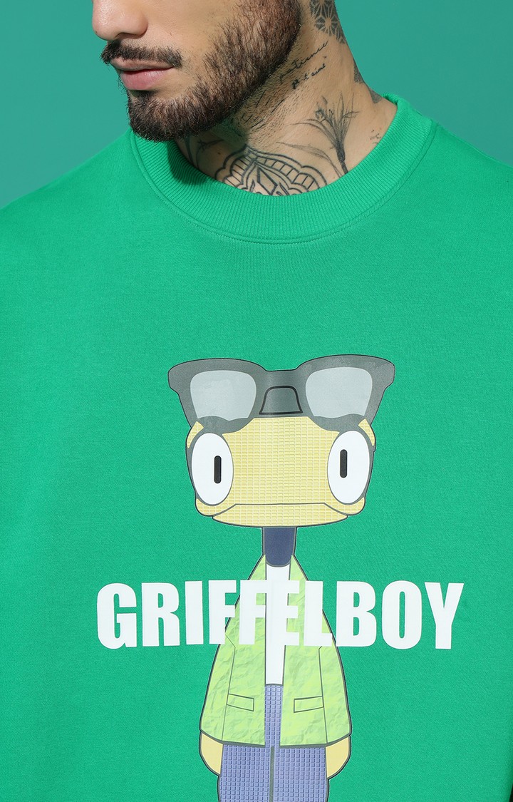 Men's Anime Boy Oversized Green Tracksuit