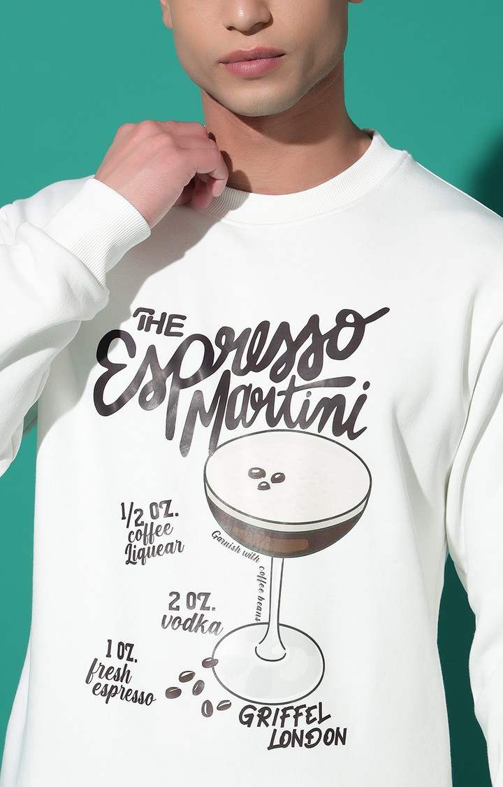 Men's Espresso Regular Fit White Tracksuit
