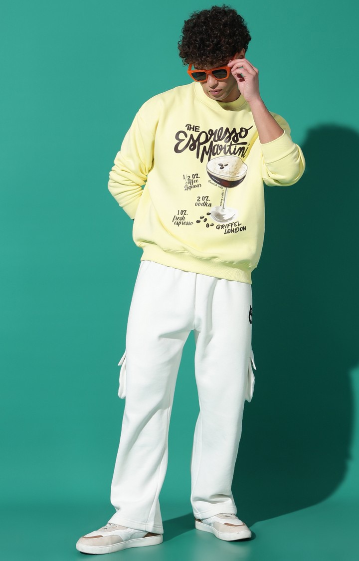 Men's Espresso Oversized Fit White Tracksuit