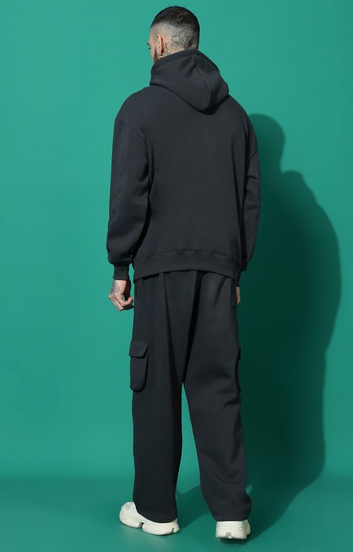 Men's 9 Star Oversized Charcoal Hoodie Tracksuit