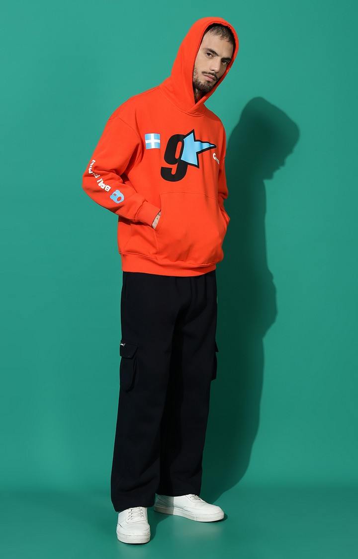 Men's 9 Star Oversized Orangel Hoodie Tracksuit