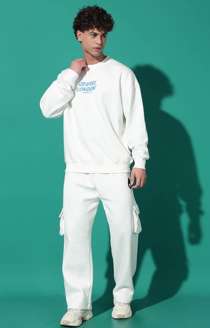 Men's NO TIME FOR ROMANCE Oversized White Tracksuit