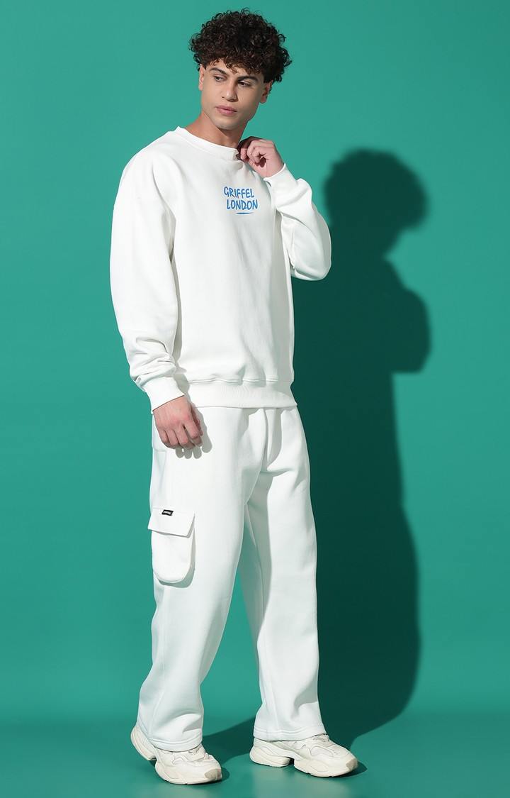 Men's NO TIME FOR ROMANCE Oversized White Tracksuit