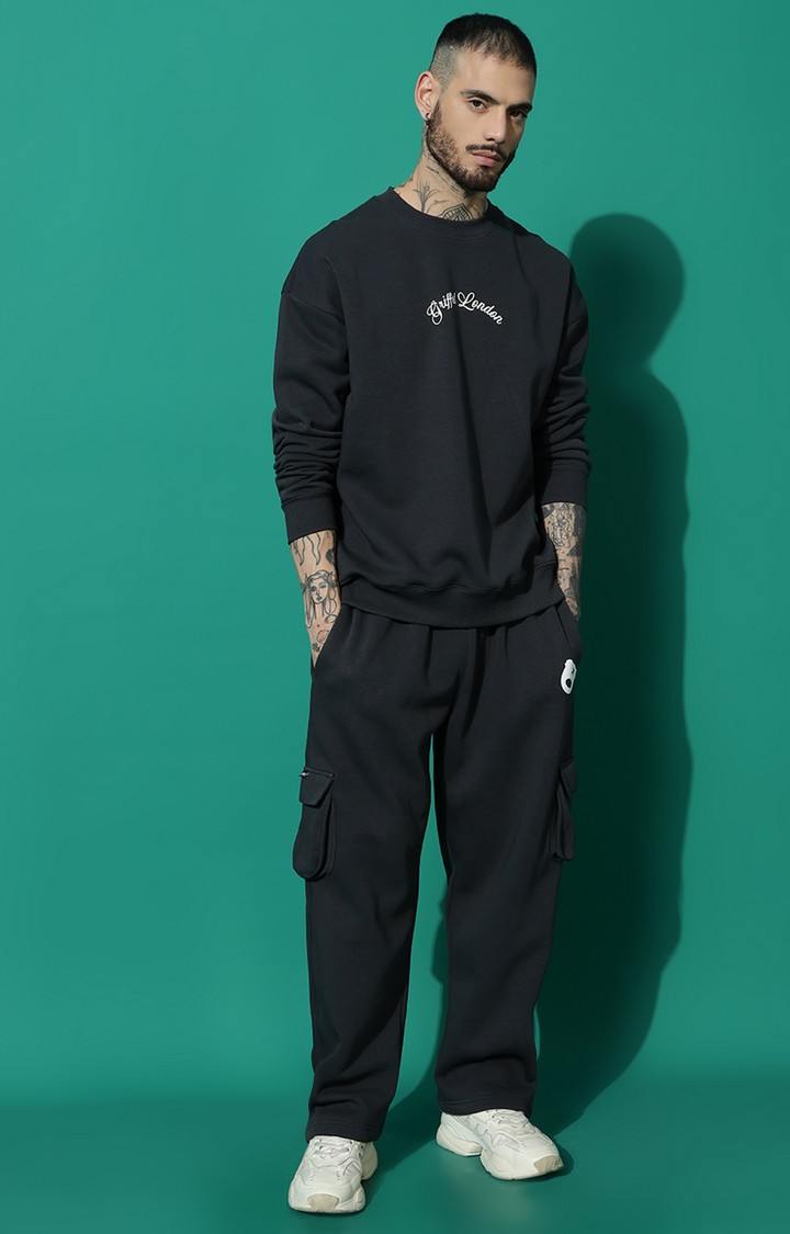 Men's BEAR FAMILY Oversized Charcoal Tracksuit