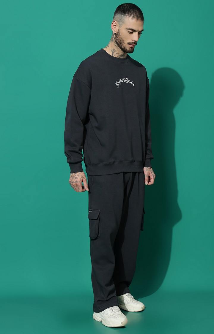 Men's BEAR FAMILY Oversized Charcoal Tracksuit