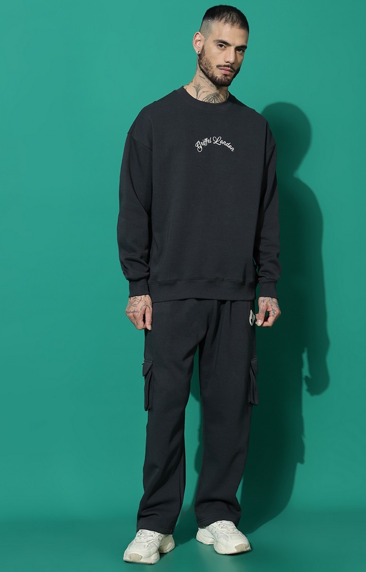 Men's BEAR FAMILY Oversized Charcoal Tracksuit