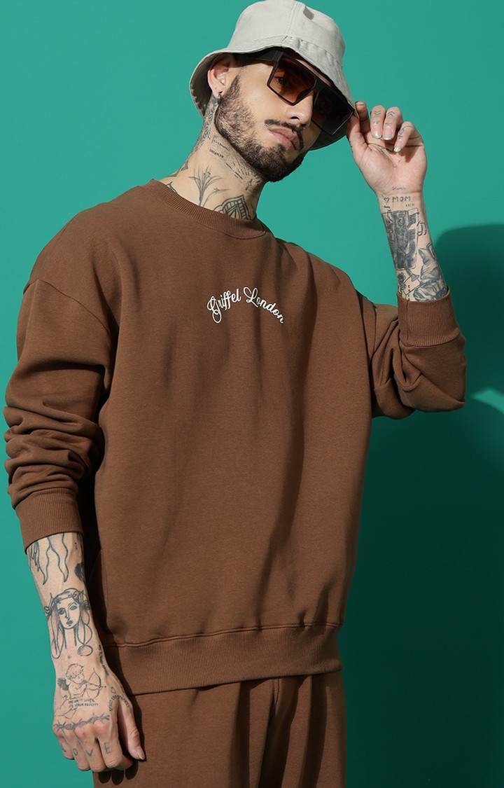 Men's BEAR FAMILY Oversized Coffee Tracksuit