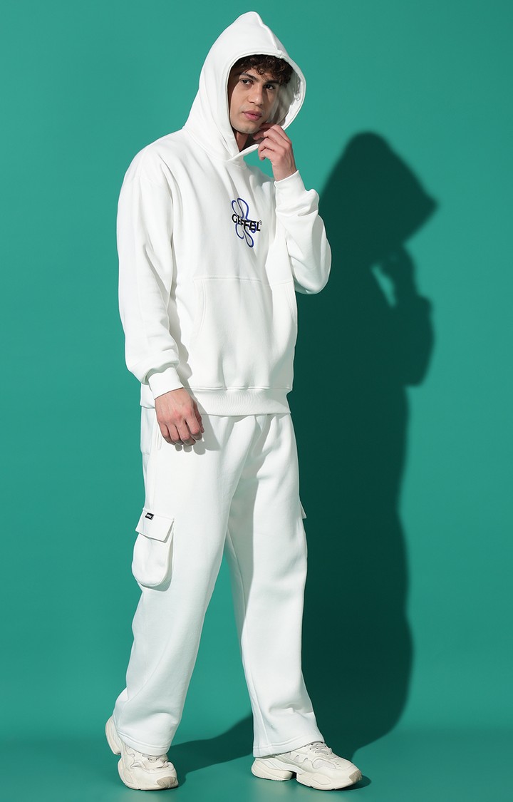 Men's NO ONE SAVES YOU Oversized White Tracksuit