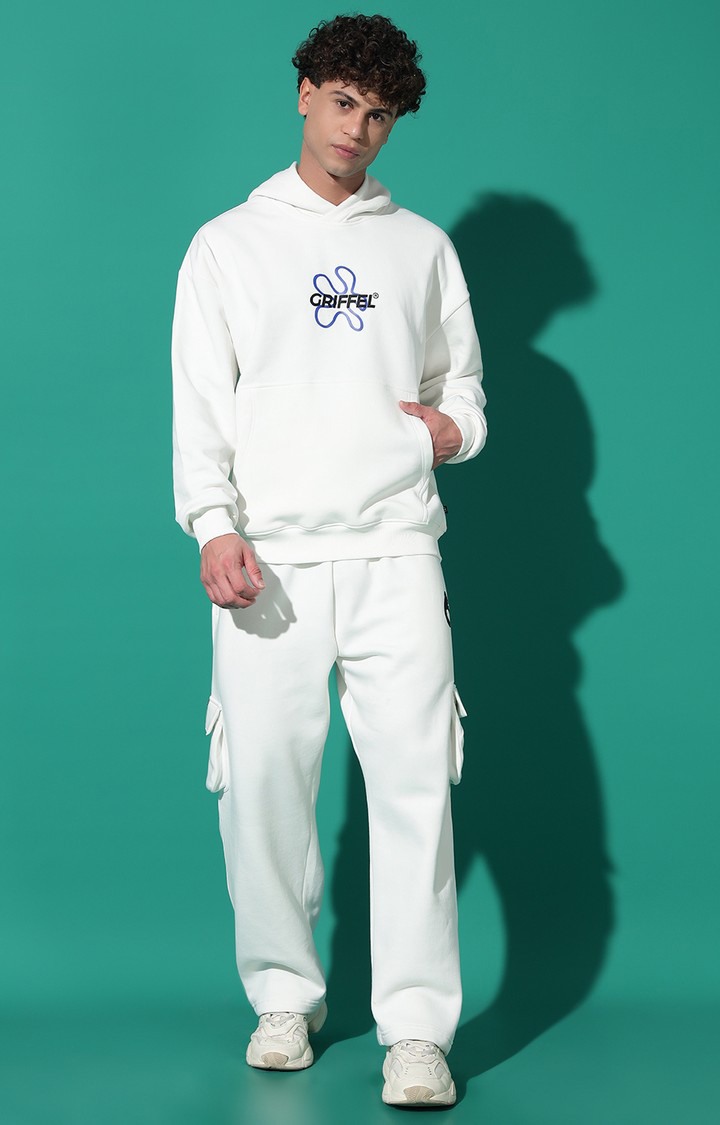 Men's NO ONE SAVES YOU Oversized White Tracksuit