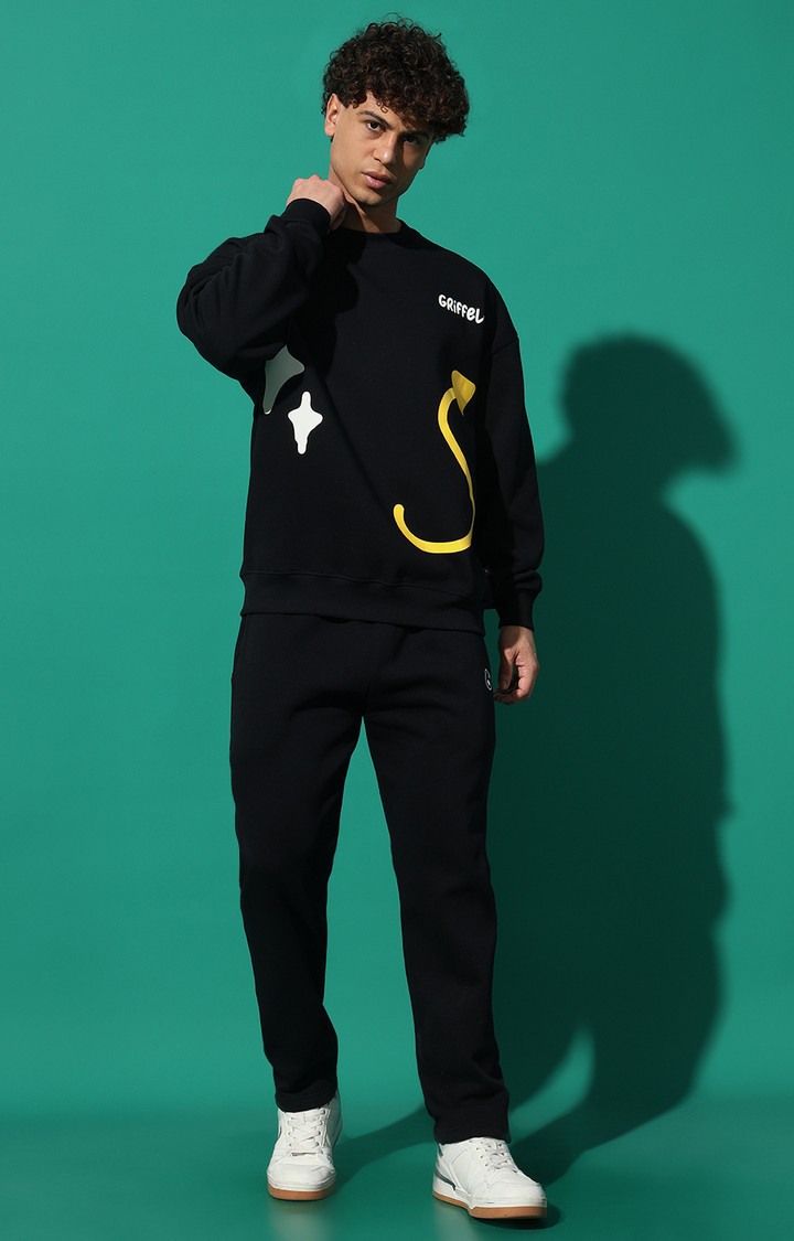 Men's S arrow Oversized Black Tracksuit