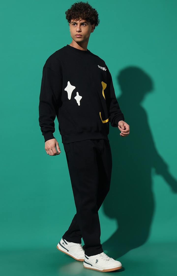 Men's S arrow Oversized Black Tracksuit