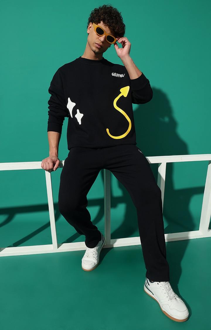 Men's S arrow Oversized Black Tracksuit