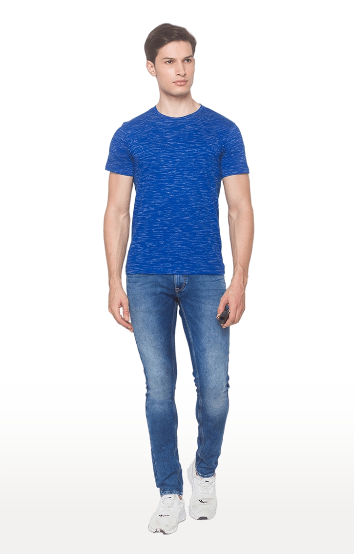 globus | Blue Textured T-Shirt 1