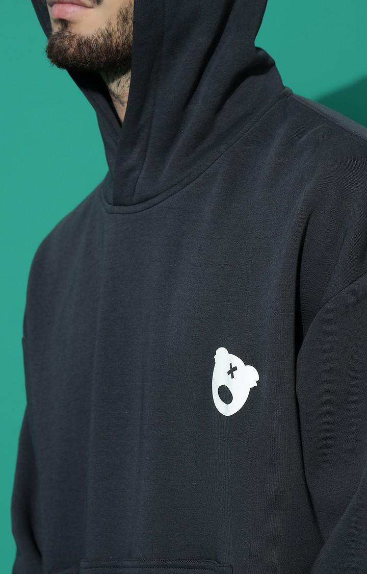 Men's LOGO Oversized Charcoal Hoodie Tracksuit