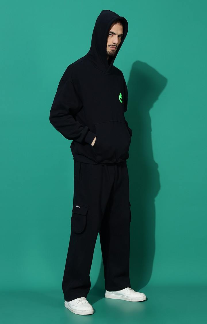 Men's LOGO Oversized Navy Hoodie Tracksuit