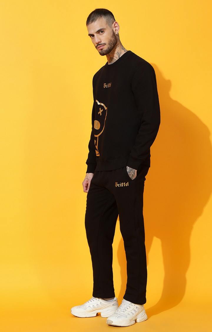 Men's TEDDY Regular Fit Black Gold Tracksuit