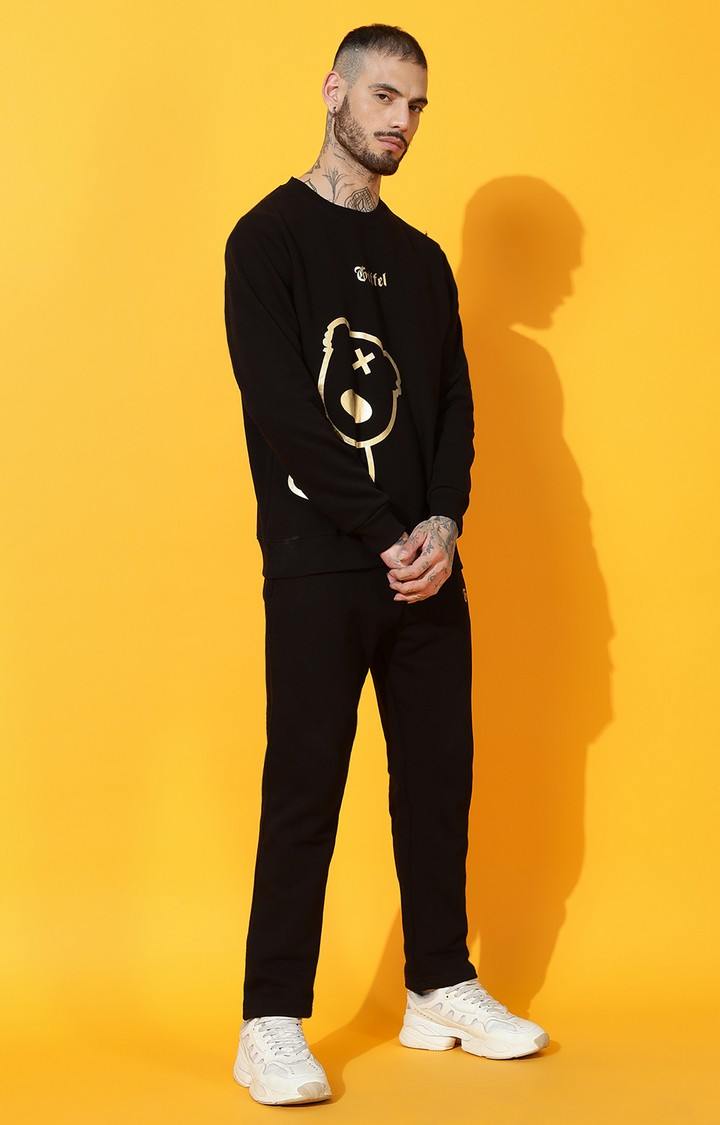 Men's TEDDY Regular Fit Black Gold Tracksuit