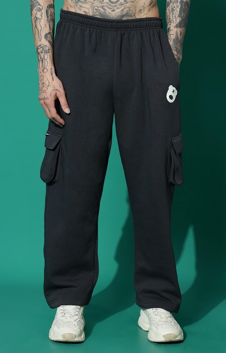 Men's TEDDY Regular Fit Black Grey Tracksuit