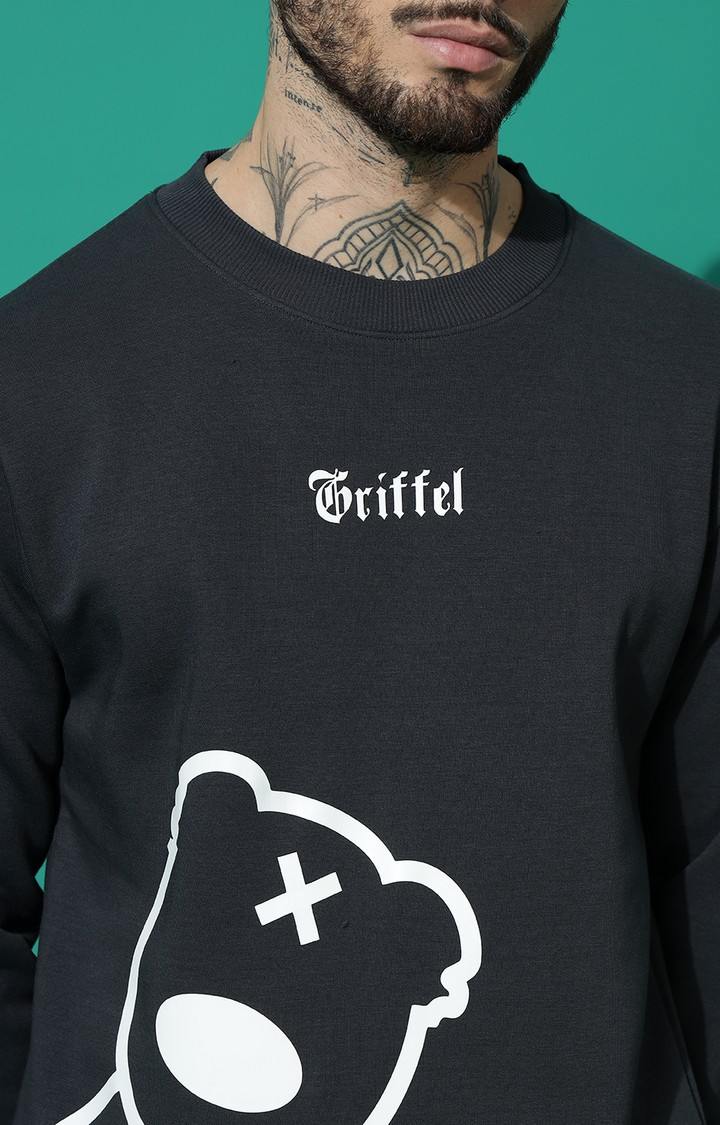 Men's TEDDY Regular Fit Charcoal White Tracksuit