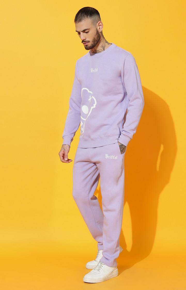 Men's TEDDY Regular Fit Mauve White Tracksuit