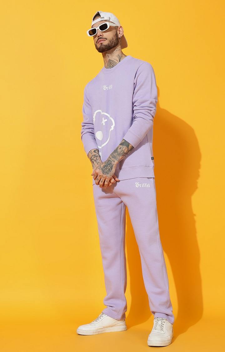 Men's TEDDY Regular Fit Mauve White Tracksuit