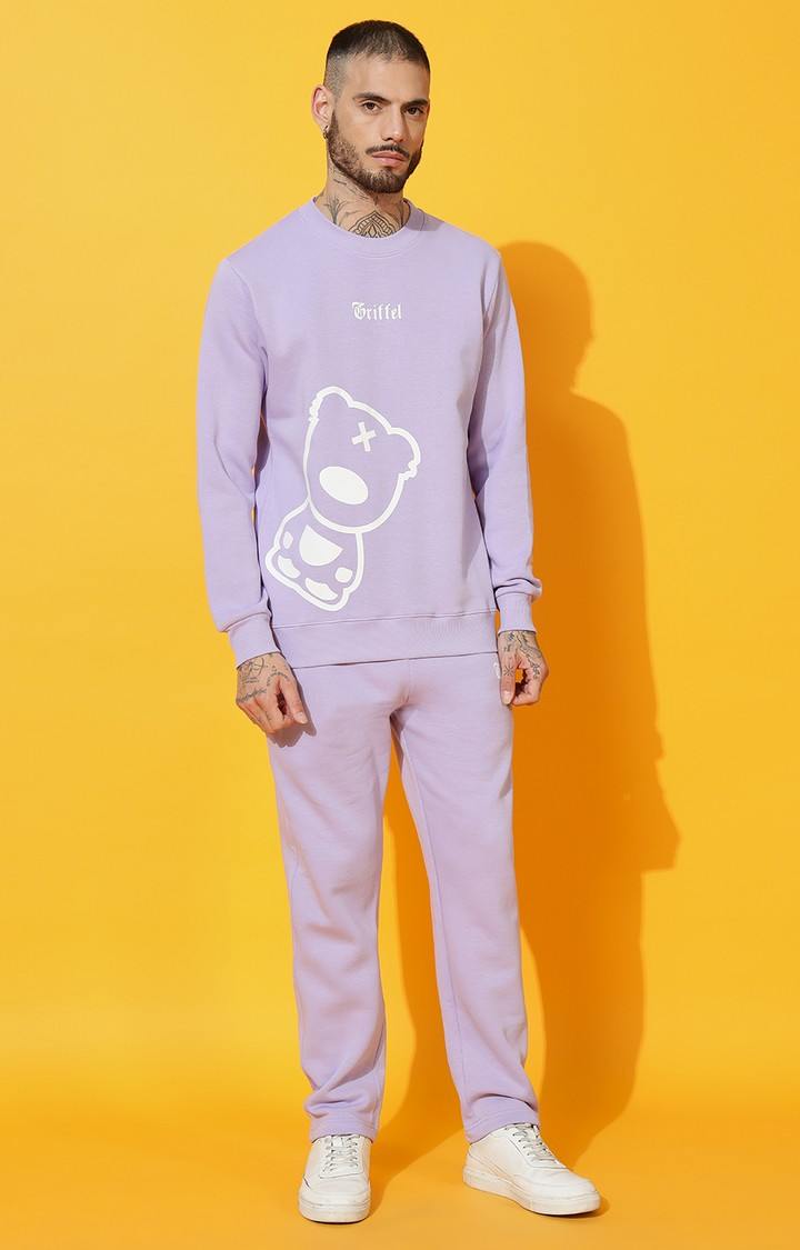 Men's TEDDY Regular Fit Mauve White Tracksuit