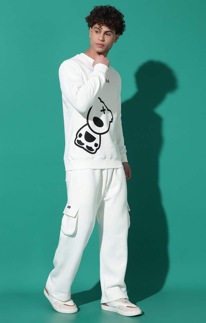 Men's TEDDY Regular Fit White Tracksuit