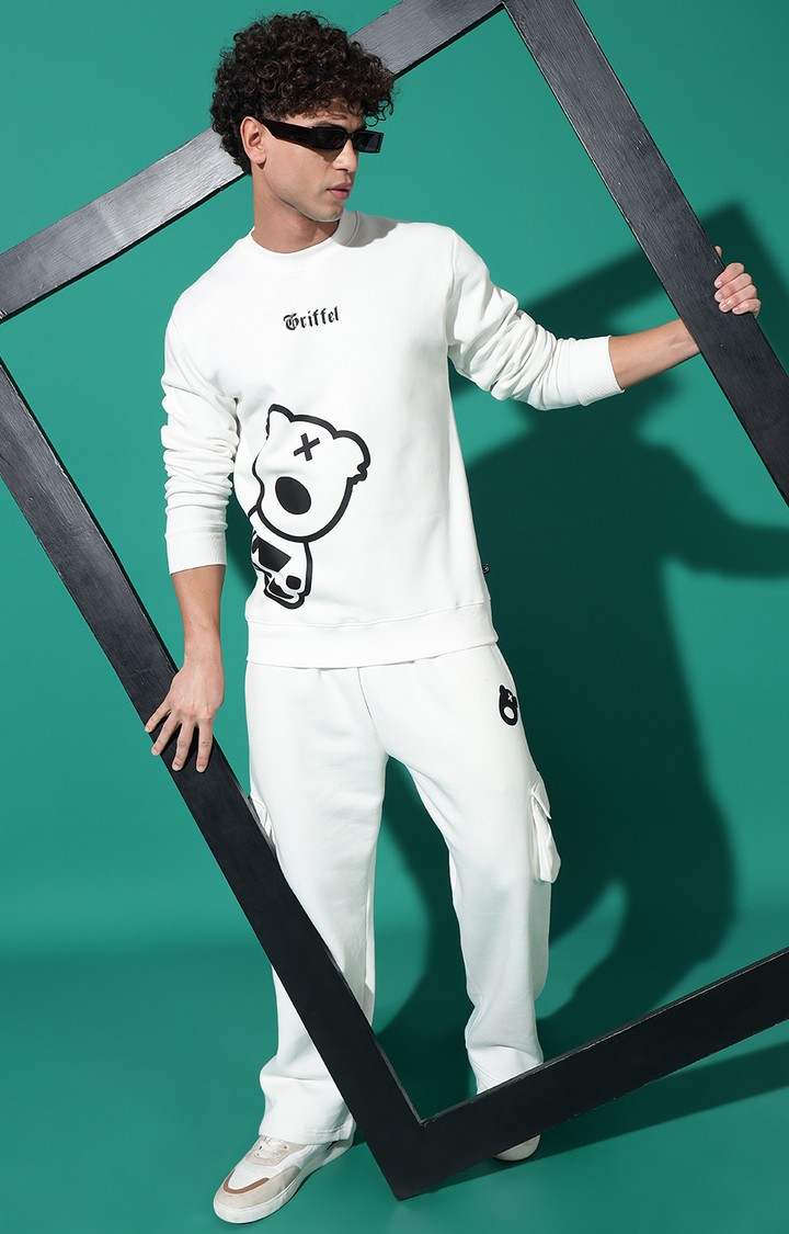 Men's TEDDY Regular Fit White Tracksuit