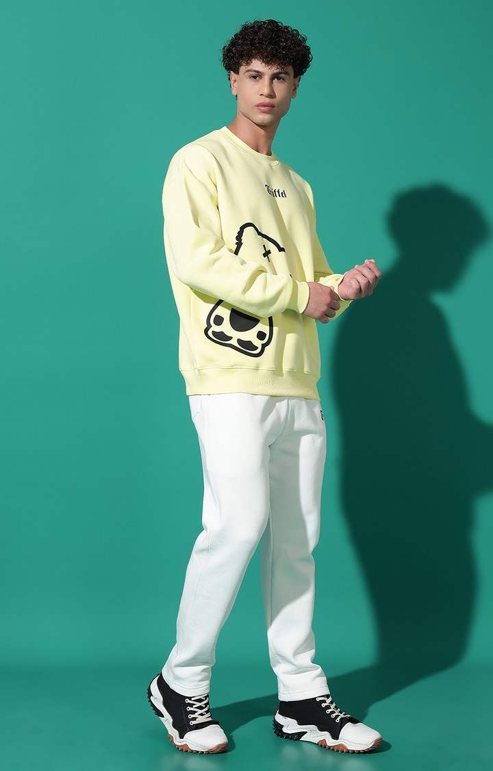 Men's TEDDY Regular Fit Yellow Tracksuit