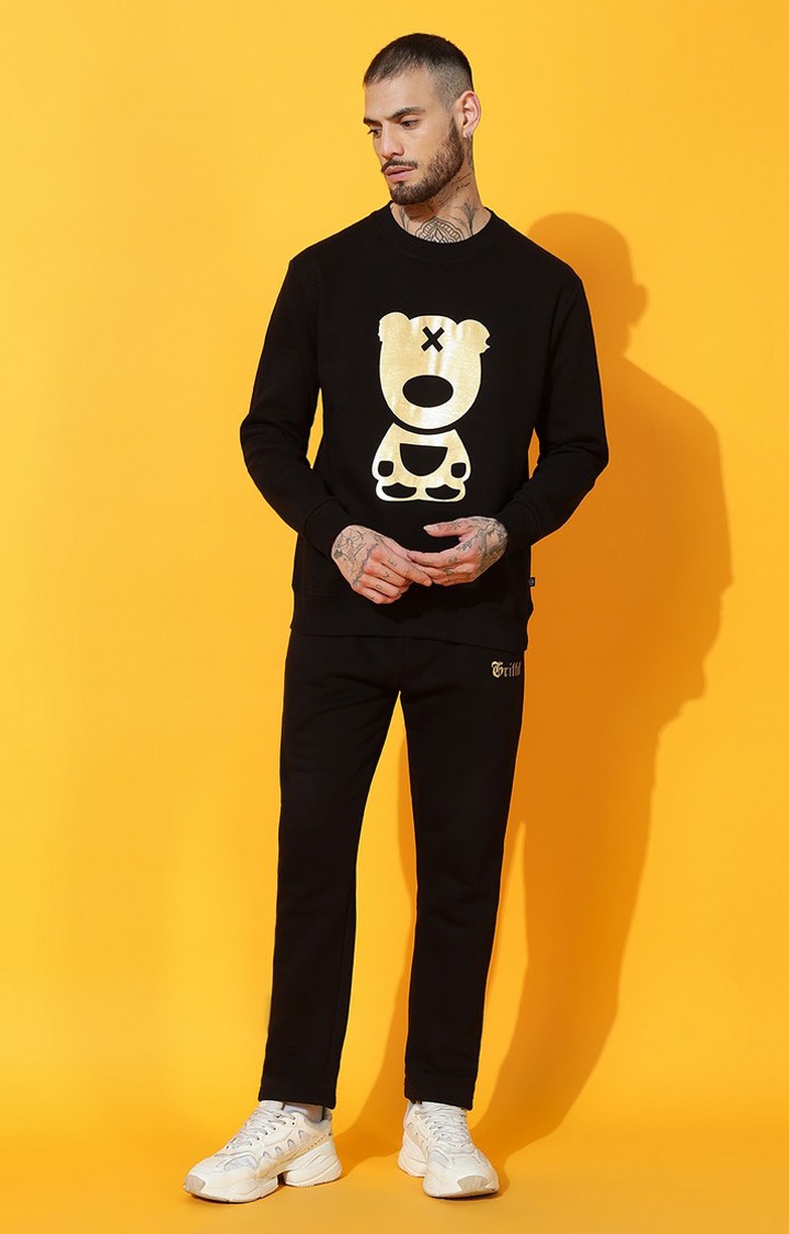 Men's TEDDY 2.0 Regular Fit Black Gold Tracksuit