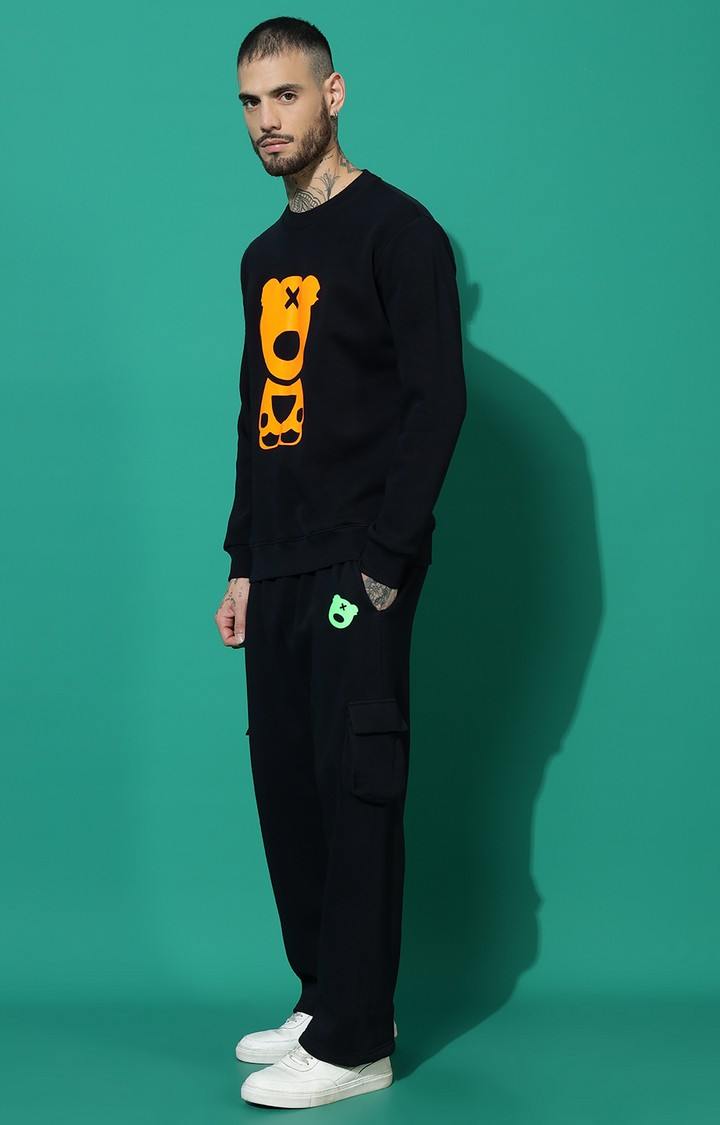Men's TEDDY 2.0 Regular Fit Black Orange Tracksuit